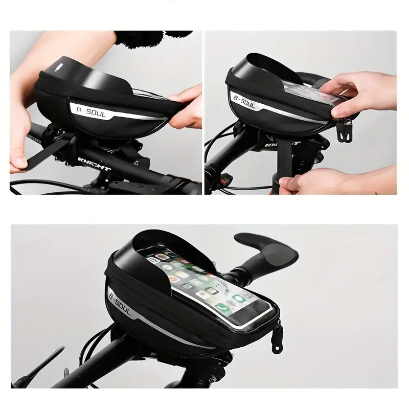 B-Soul Black Phone Handlebar Bag