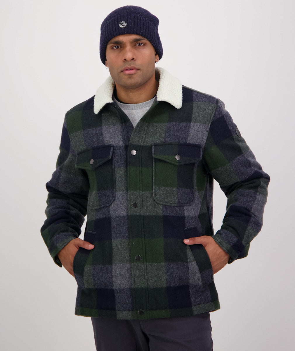 Swanndri Men's Jacket Kaituna Sherpa Lined Arthur's Pass Check