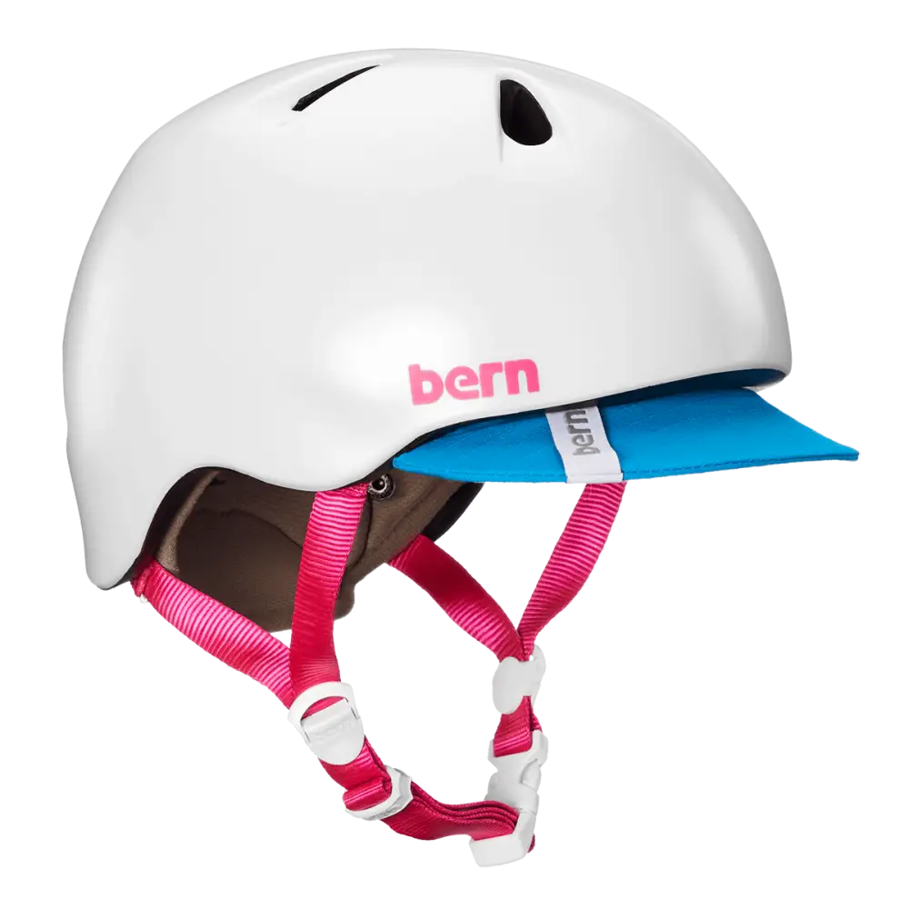 Bern Nina Satin White w/ Flip Visor