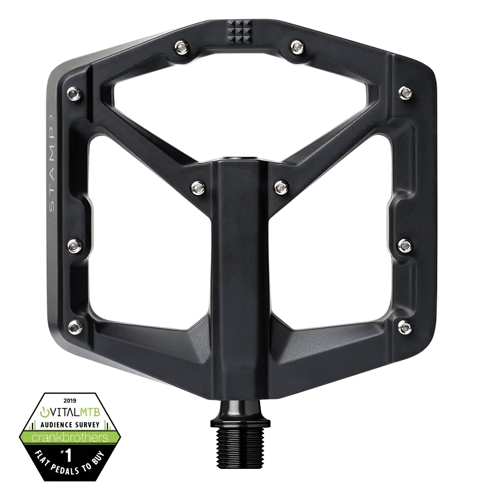 Crankbrothers Stamp 3 Large Pedals - Crankbrothers Pedal Stamp 3 Large Black Magnesium