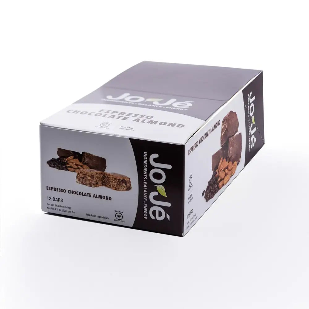 JoJé GF Espresso Chocolate Almond Bars - JoJe Bars GF Espresso Chocolate Almond 62g Box of 12