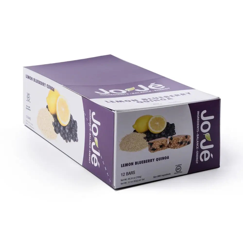 JoJé GF Lemon Blueberry Quinoa Bars - JoJe Bars GF Lemon Blueberry Quinoa 62g Box of 12