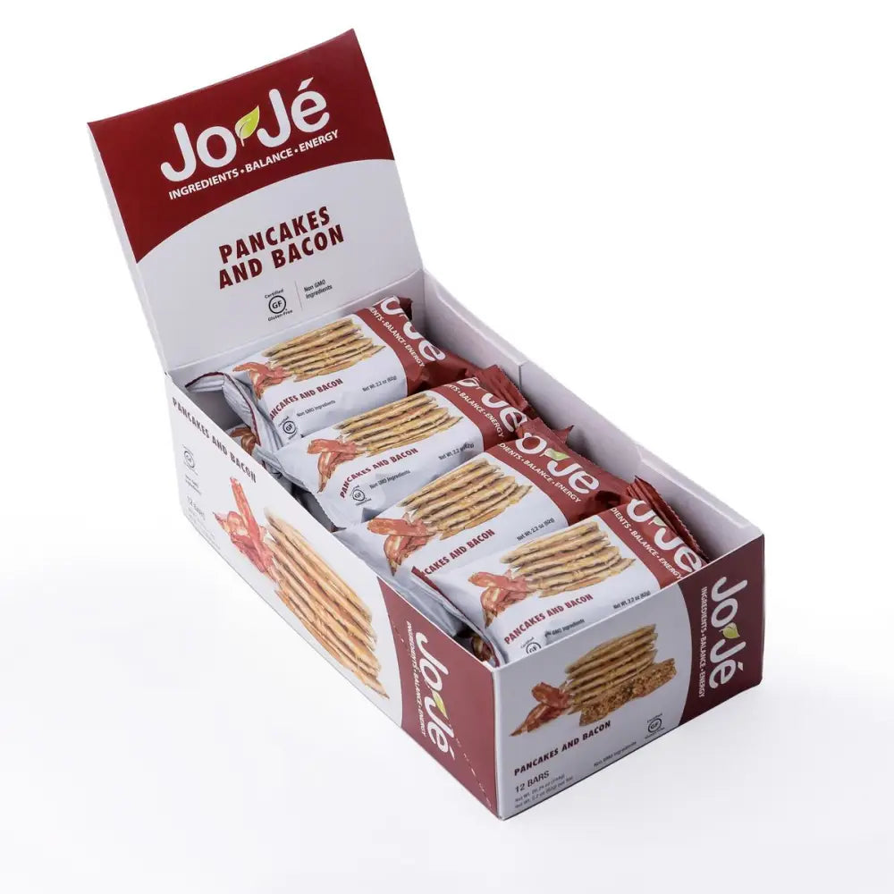 JoJé GF Pancakes and Bacon Bars - JoJe Bars GF Pancakes and Bacon 62g Box of 12