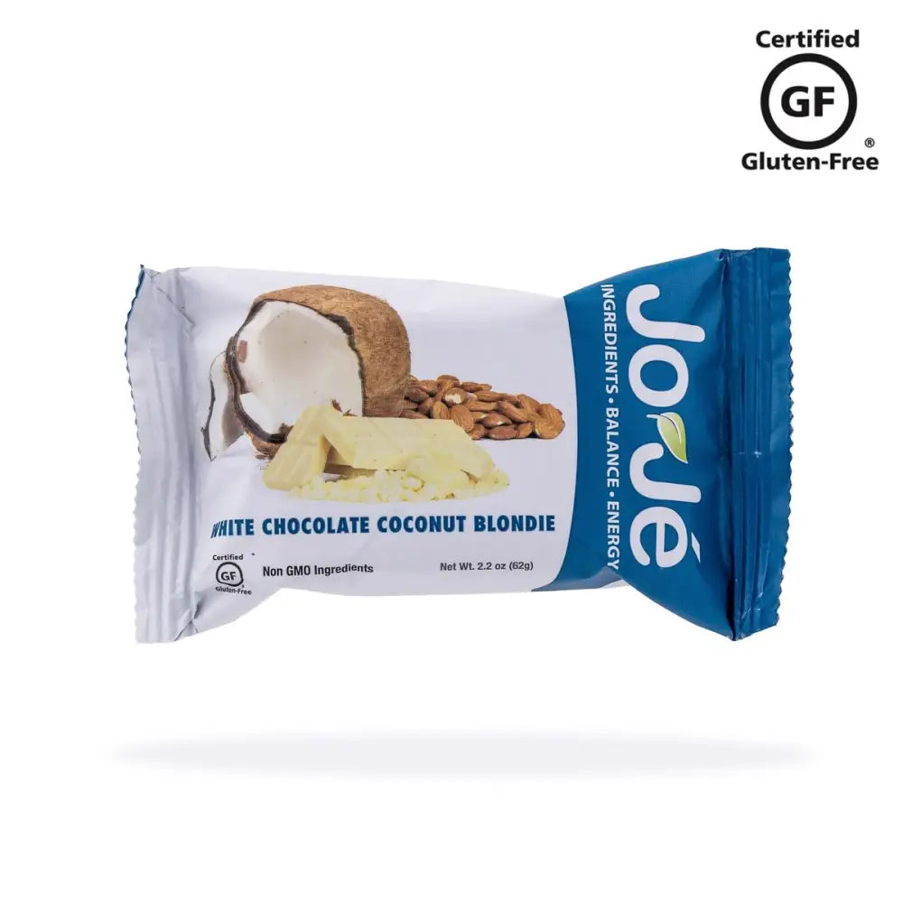 JoJé GF White Chocolate Coconut Blondie Bars - JoJe Bars GF White Chocolate Coconut Blondie 62g Box of 12