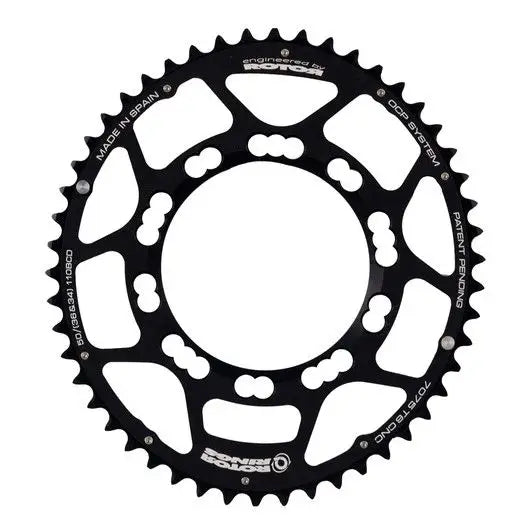 Rotor Chainrings Q Rings 110x5 Oval - Rotor Chainring Q Rings BCD110X5 52T Outer Black