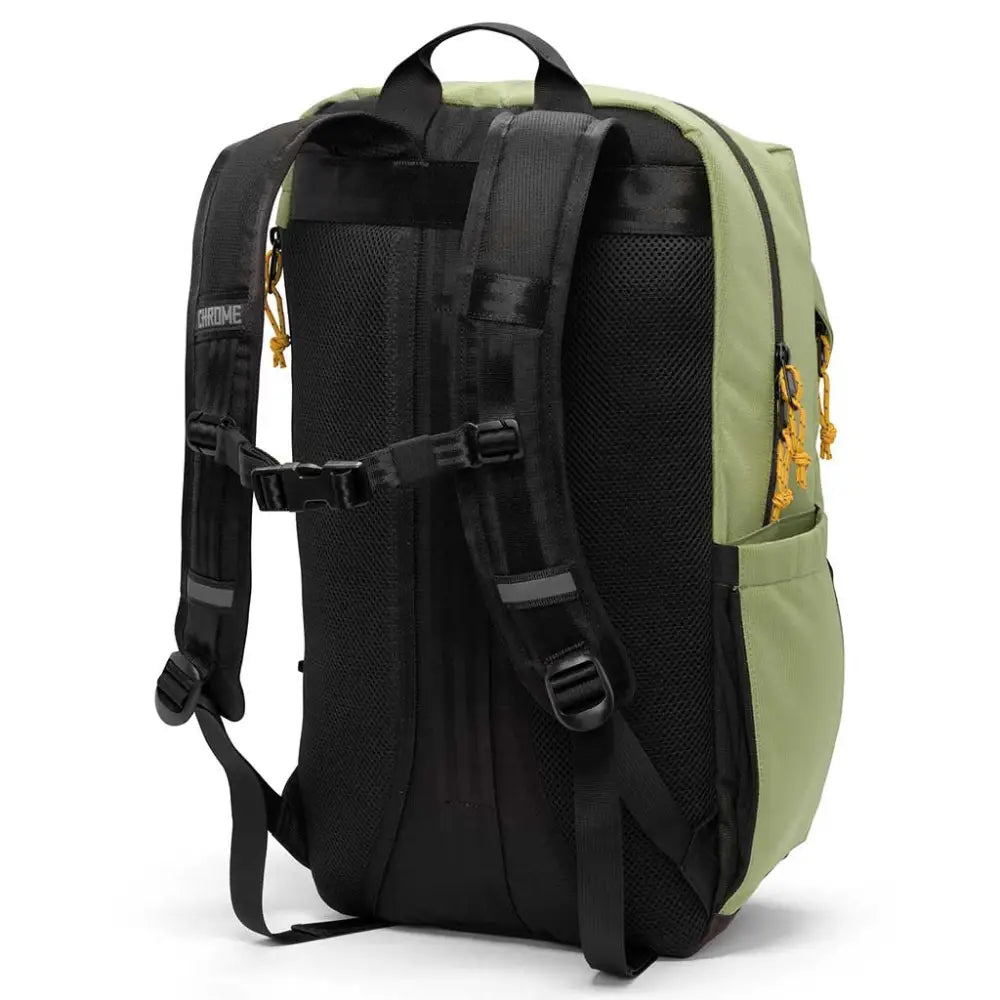 Ruckas Backpack 23L Oil Green. This 23L backpack is all about access. Easily get to your gear through the side or top with it's 3/4 length main zipper. Made from recycled materials. Stow the essentials, and be ready for the day.