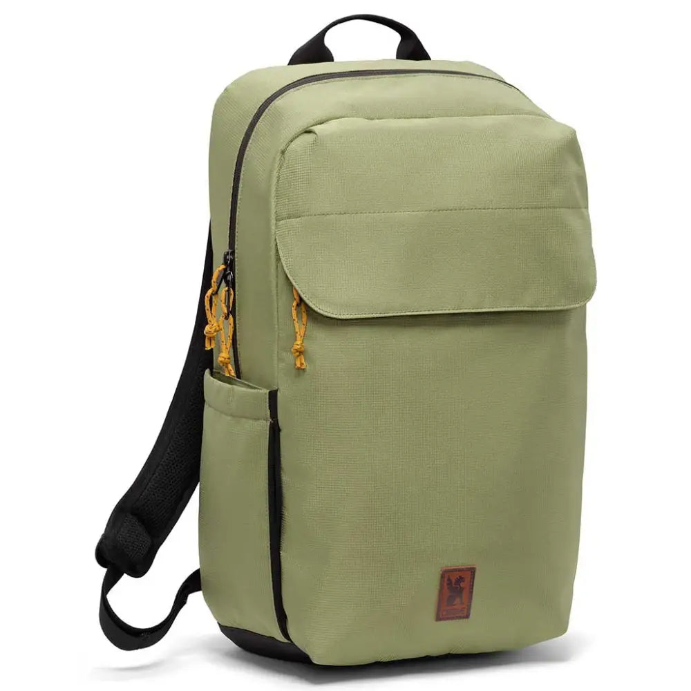 Ruckas Backpack 23L Oil Green. This 23L backpack is all about access. Easily get to your gear through the side or top with it's 3/4 length main zipper. Made from recycled materials. Stow the essentials, and be ready for the day.