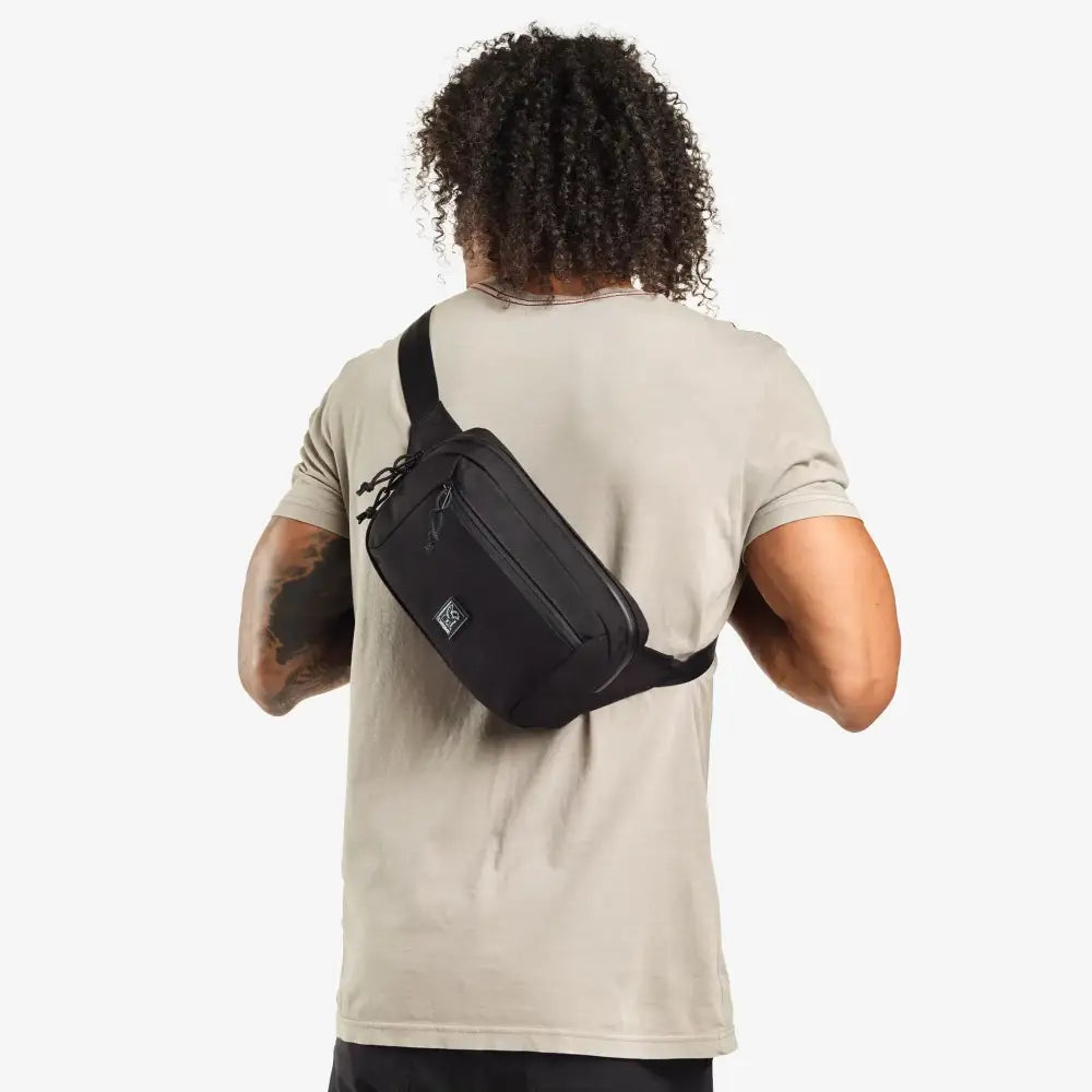 Ziptop Waistpack Black. Super useful on-the-go waistpack, aka fanny pack, which doubles as a sling for your phone, keys, wallet and more. Get where you're going in crazy style.